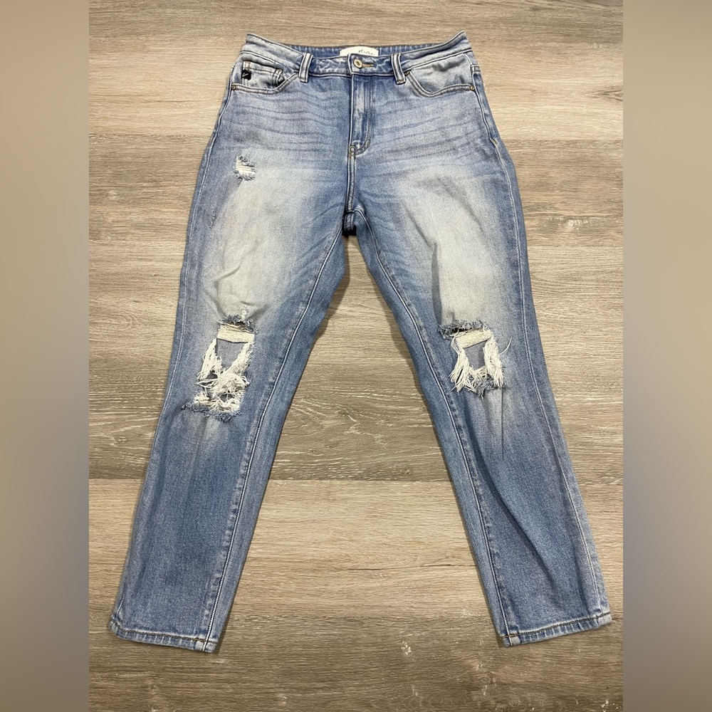 KanCan Light Blue Distressed Straight Leg Jeans Women’s Size 5/26